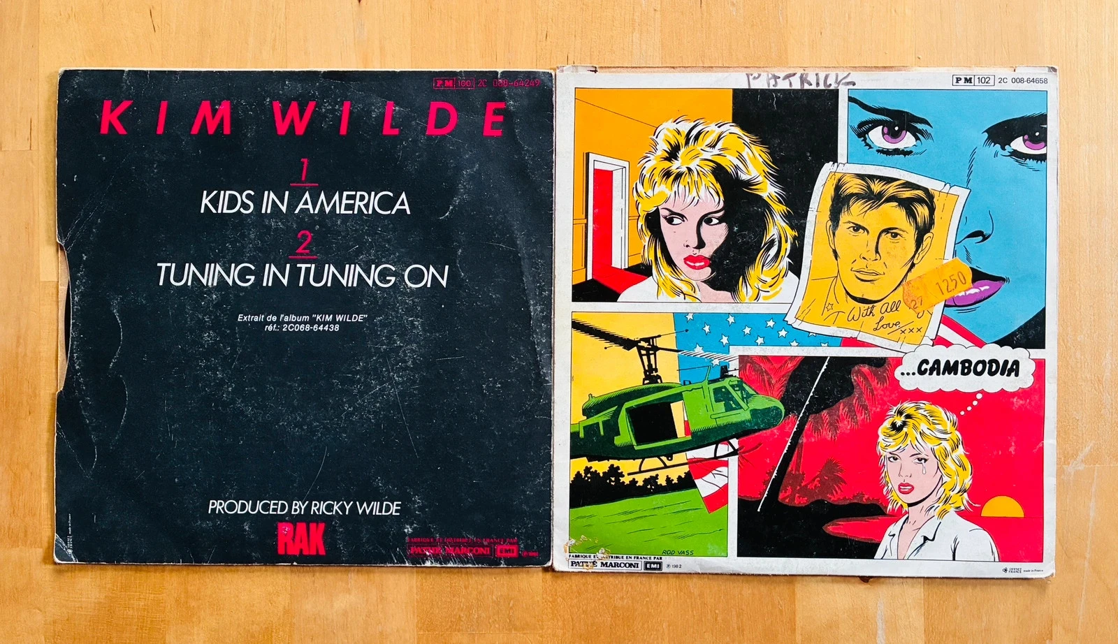Set van 2 vinylplaten 45T Kim Wilde: Kids in America/Cambodia. – photo 2